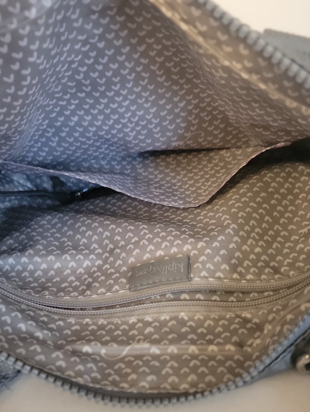 Kipling AMIEL Medium Handbag Steel Gray Metal Bag - Picture 6 of 7